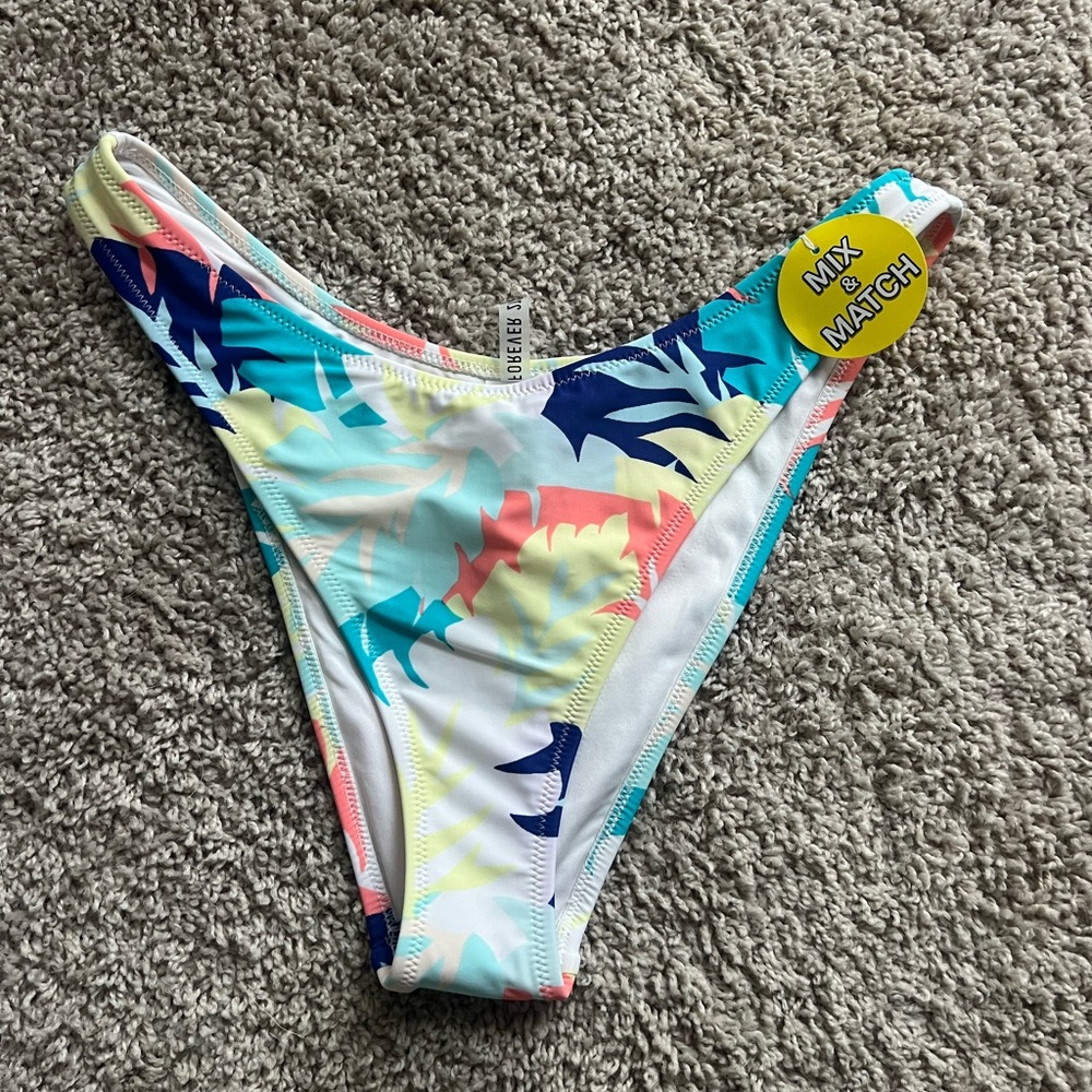 Tropical print bikini bottoms